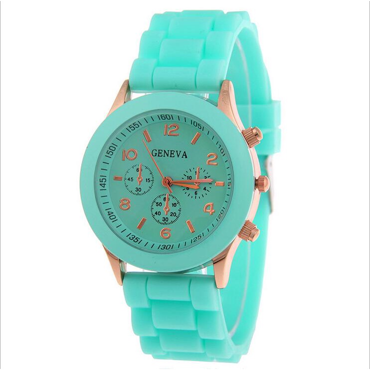 Geneva Fashion Rubber Jam Tangan Wanita - Hijau Tosca - KRT