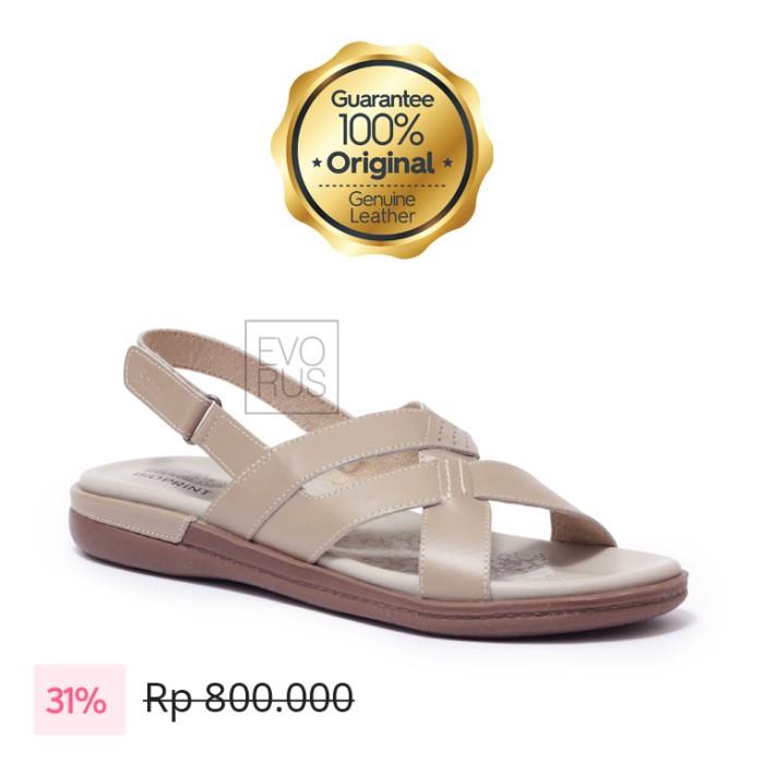 Scholl Lc115 Bioprint Taupe 100% Original | Sepatu Sandal Kulit Asli