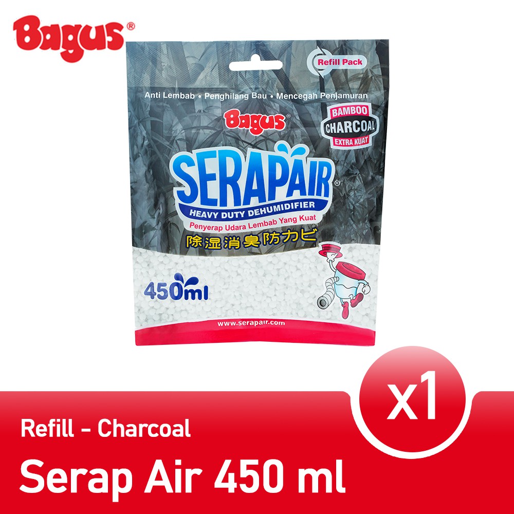 Ktmstore REFILL Bagus Serapair serap air 450 ml Charcoal Hitam W-20407