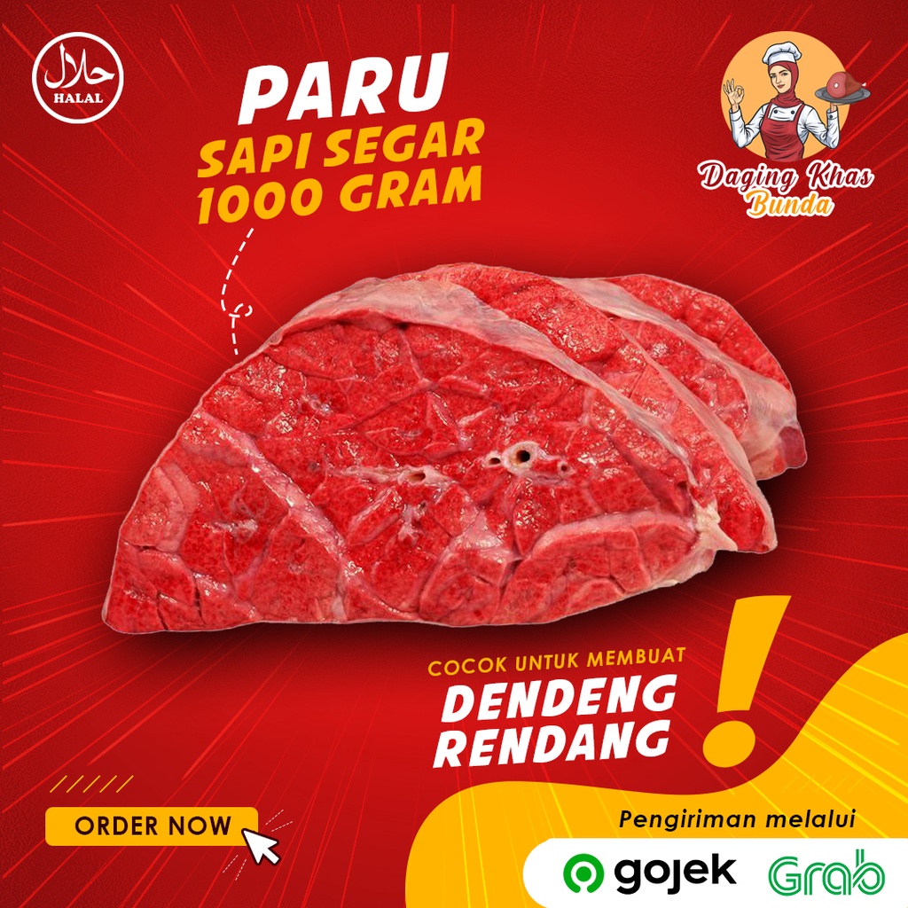 

(PREMIUM) Paru Sapi Lokal Segar FRESH 1KG 1 KG 1000 gram