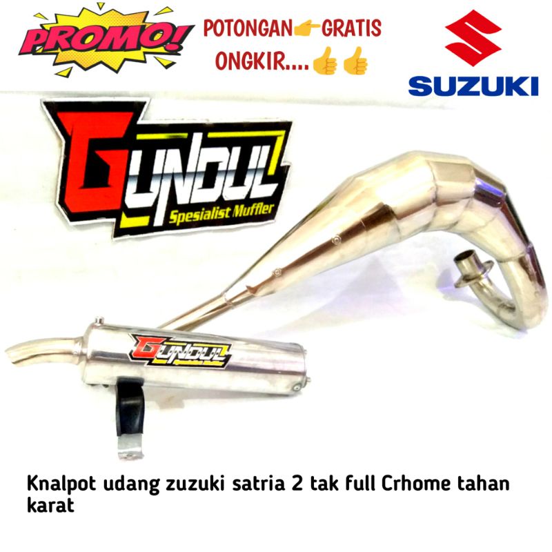 knalpot udang trail satria 2 tak rangka standar trill GTX KTM motocross