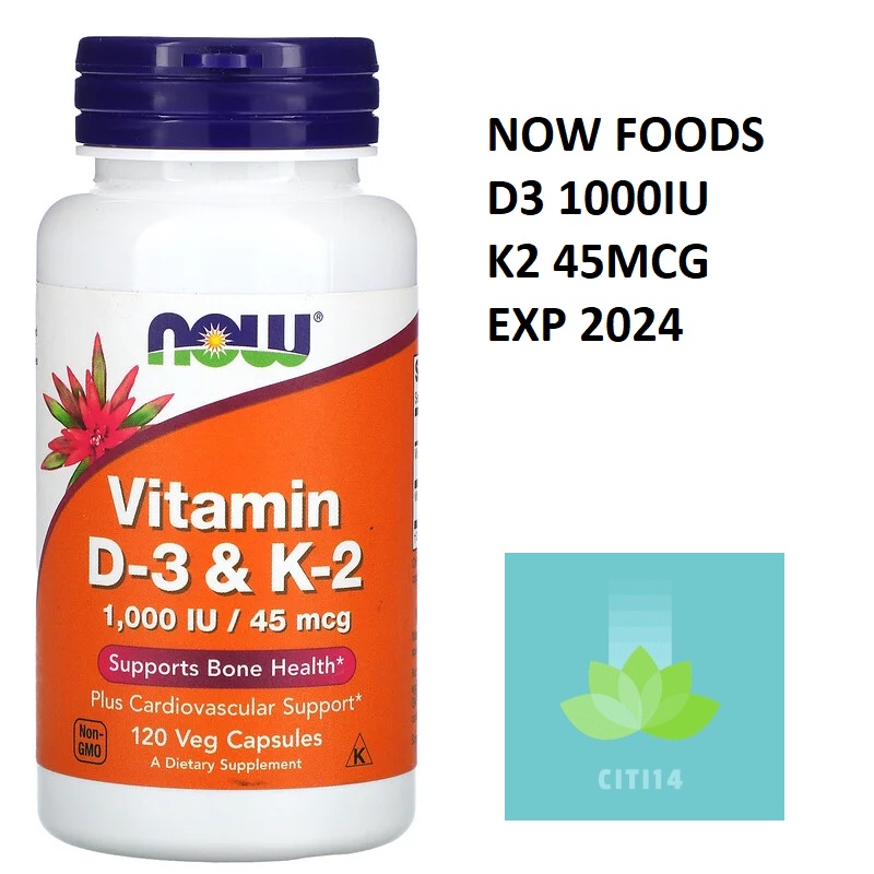 Jual Now D3 K2 120 Caps D3 1000IU K2 50MCG Vitamin D3 & K2 | Shopee ...