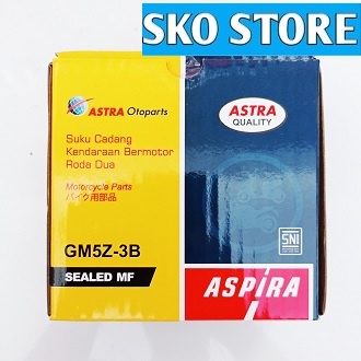 Aki GM5Z-3B SEALED MF Aspira Original AKI ACCU Kering Motor Mega Pro,Legenda,Mio, AstreaJupiter Vega,Smash Murah