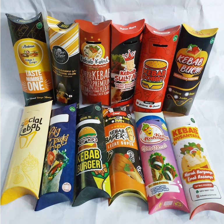 Dus Kebab Jumbo / Bungkus Kebab Jumbo / Dos Kebab Jumbo Duplex Custom Desain 1000pcs