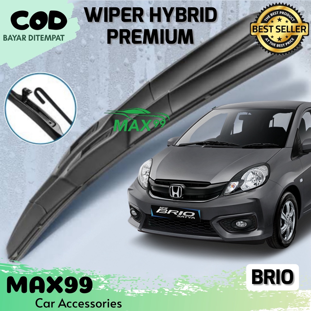COD - WIPER HYBRID BRIO / WIPER HYBRID PREMIUM BRIO / WIPER KACA HYBRID HONDA BRIO / 1 PASANG