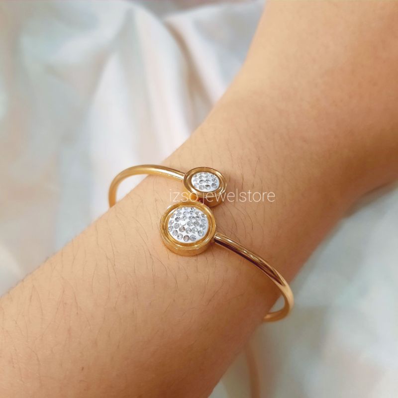 IZSO Gelang Titanium Dainty Edition Lapis Emas 18k Anti Karat Kualitas Premium