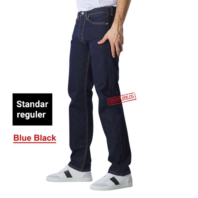 Celana Jeans Levis Pria Panjang Standar Reguler Skate Distro Premium Original Blue Black - Celana Pa