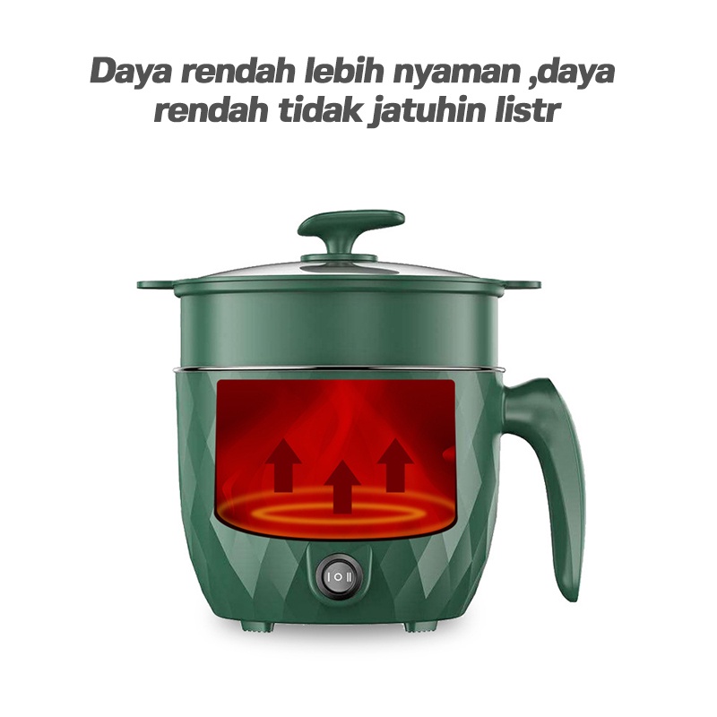 1.8L Panci Listrik Serbaguna Electric Cooking Pot Electric Frypan Panci Listrik Portable Fry Pan Pemasak listrik multifunksional