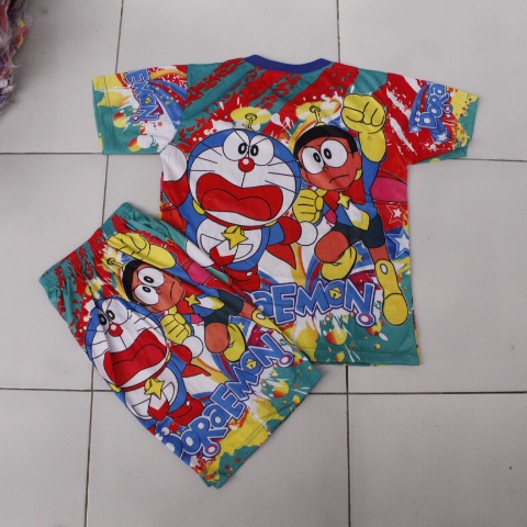 setelan baju kaos dino tirex size jumbo/setelan baju Poppy playtime/ setelan hugi wuggi printingl/setelsn doraemon