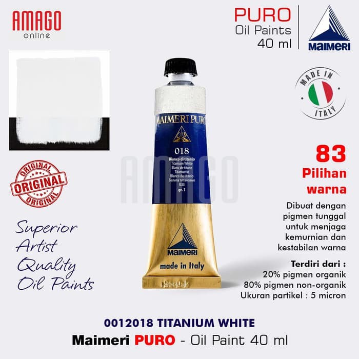 MAIMERI PURO - OIL PAINT - TITANIUM WHITE - 40ML - M0012018