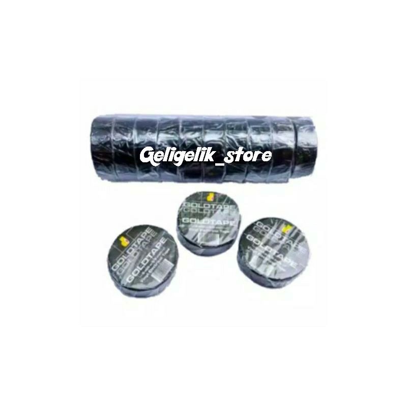 

GOLDTAPE ISOLASI KABEL LISTRIK HITAM PVC / ISOLASI HITAM MINI 3/4 INCH / 5 YARD