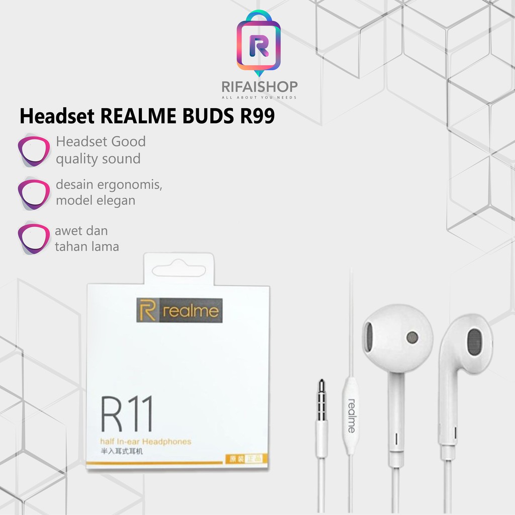 handsfree / headset / earphone REALME R11 ORIGINAL 99% good Quality