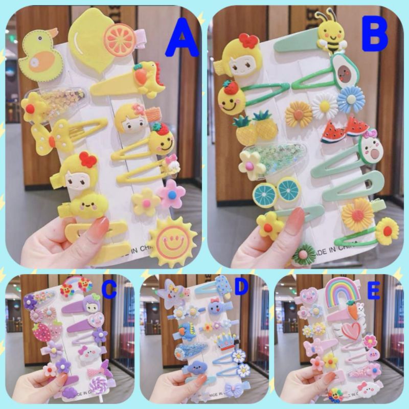 Jepitan Rambut Anak Isi 14 Pcs New/Jepitan Rambut Anak