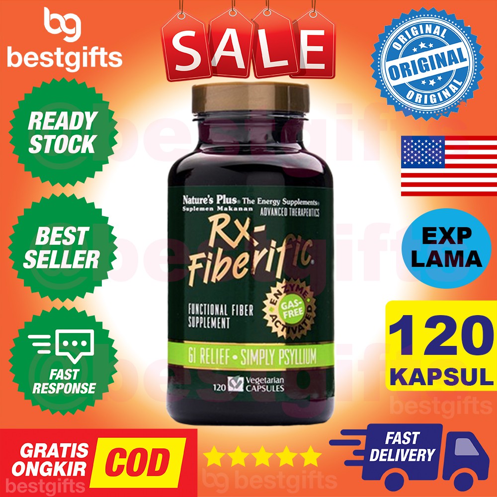 NATURE'S NATURES NATURE PLUS RX FIBERIFIC GI RELIEF (SIMPLY PSYLLIUM) DETOX USUS WASIR 120 KAPSUL