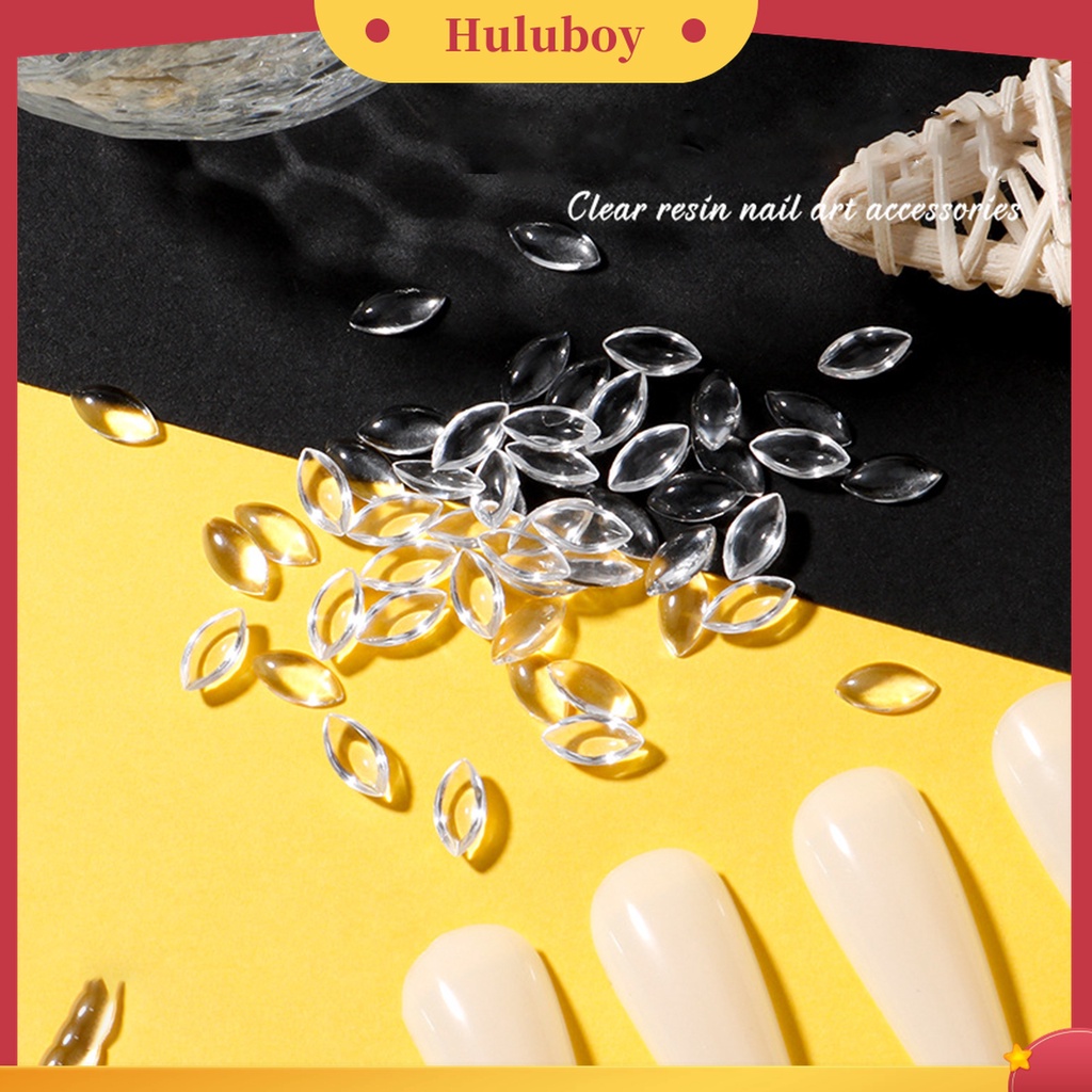 Huluboy Huluboy♡ 100pcs / Set Ornamen Resin 3D Efek Penetrasi Translucent Untuk Dekorasi Nail Art Charms