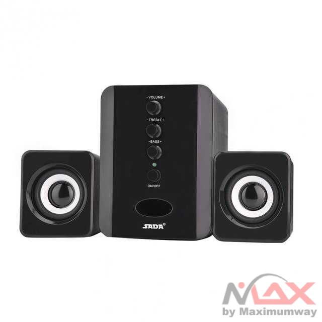 SADA D-202 Speaker Stereo 2.1 with Subwoofer &amp; USB Power Warna Hitam