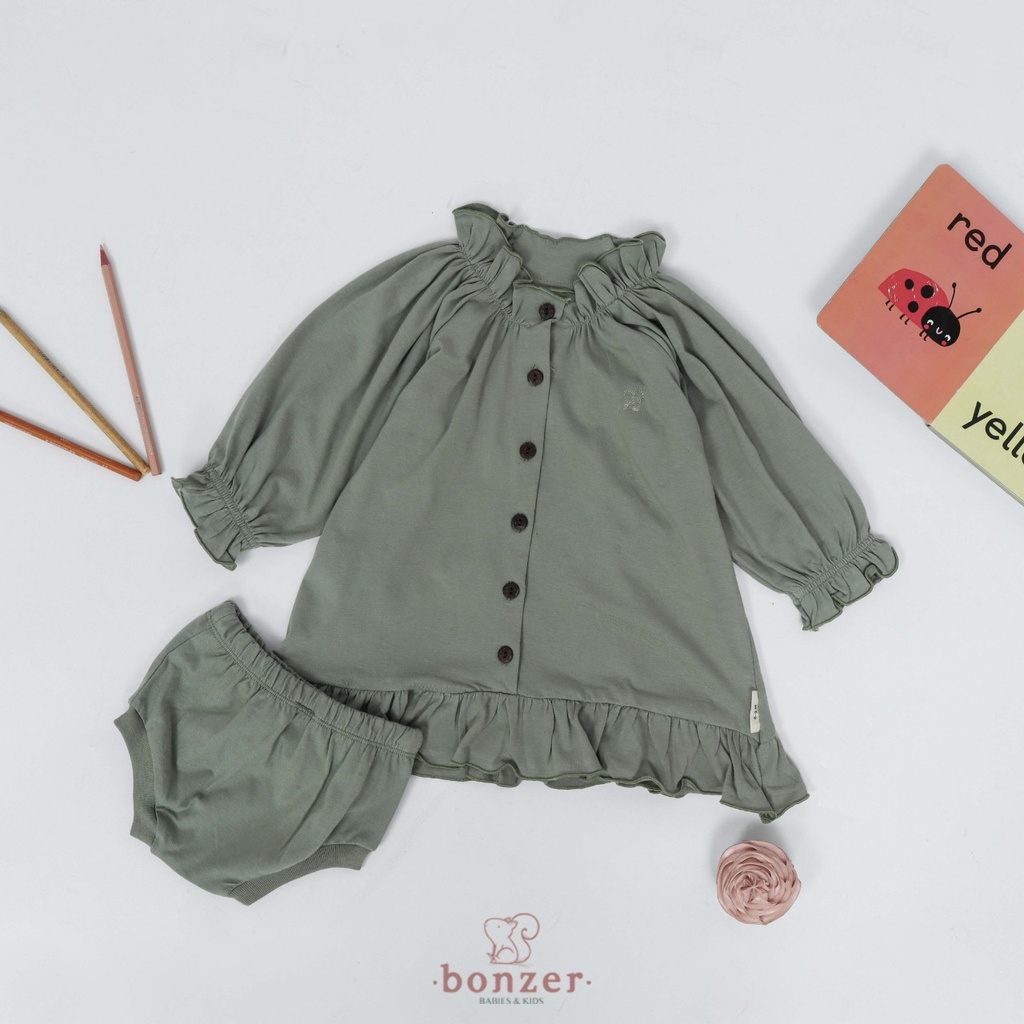 PROMO 7.7 PROMO BAJU LEBARAN MURAH BONZER BLOSSOM DRESS BAJU BAYI FASHION DRESS ANAK PEREMPUAN ROK ANAK PEREMPUAN 6 - 24 BULAN