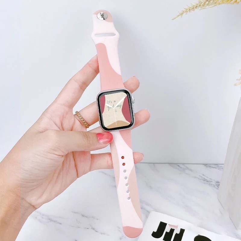 Morandi Apple Watch Silicone Strap 38mm 40mm 42mm 44mm iWatch Series 8 ultra 7 SE 6/5/4/6/2/1 Tali jam