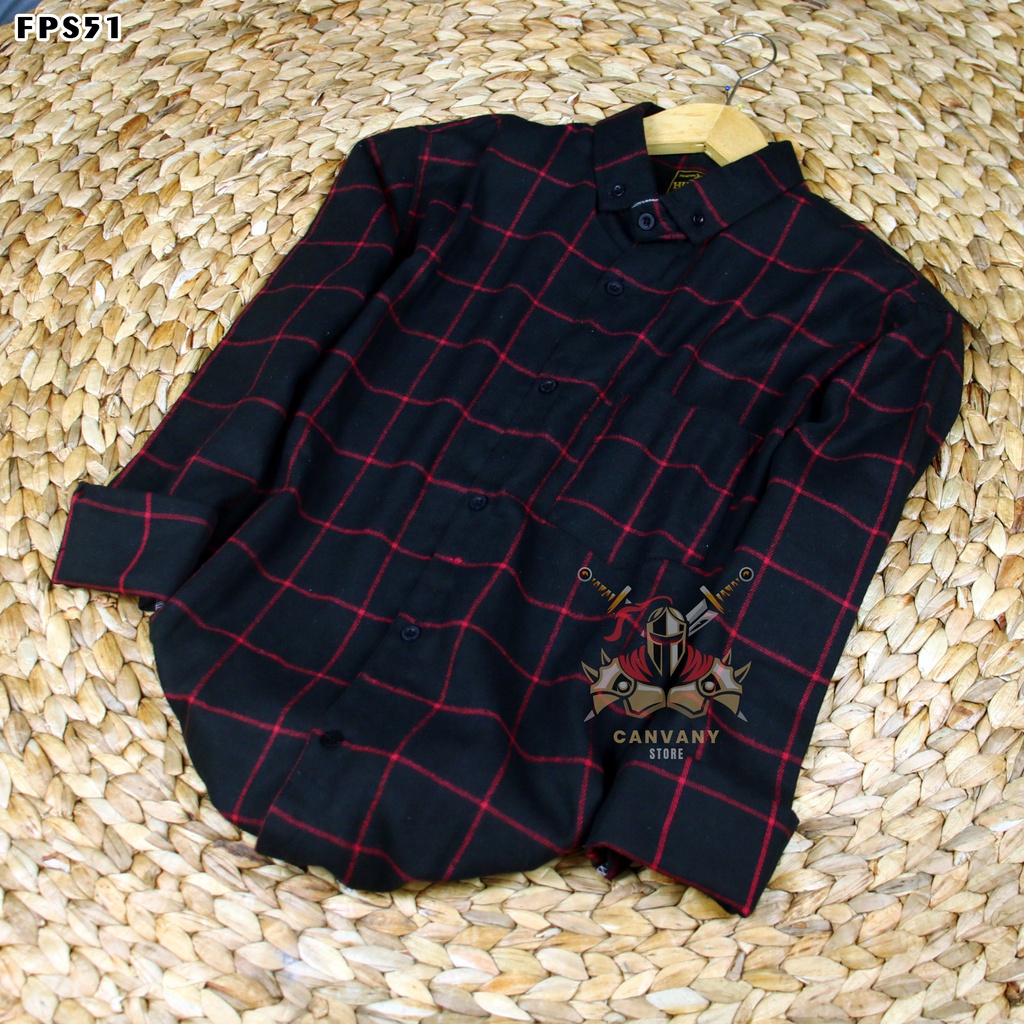 kemeja flanel pria lengan panjang premium motif kotak-kotak best seller bisa COD