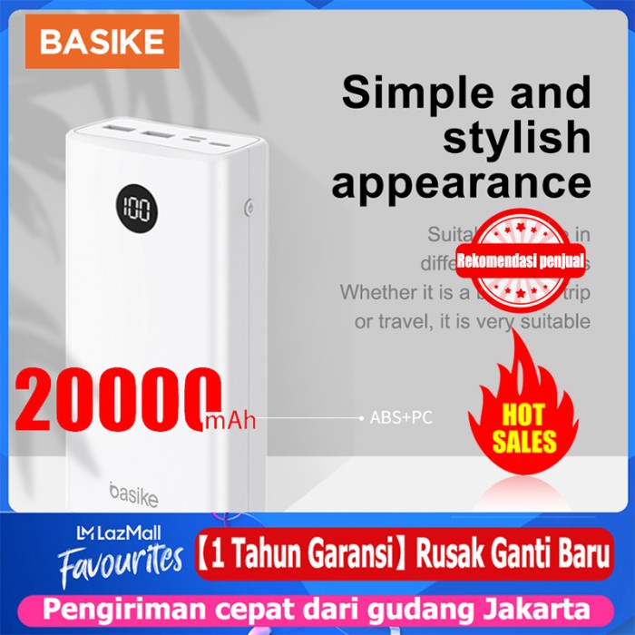 HANDPHONE & TABLET POWER BANK STB114 BASIKE POWERBANK 20000 MAH LED