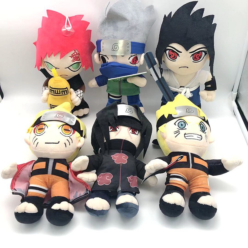 Bandai Mainan Boneka Anime Naruto Uzumaki Kakashi Bahan Plush Ukuran 28CM Untuk Hadiah Anak