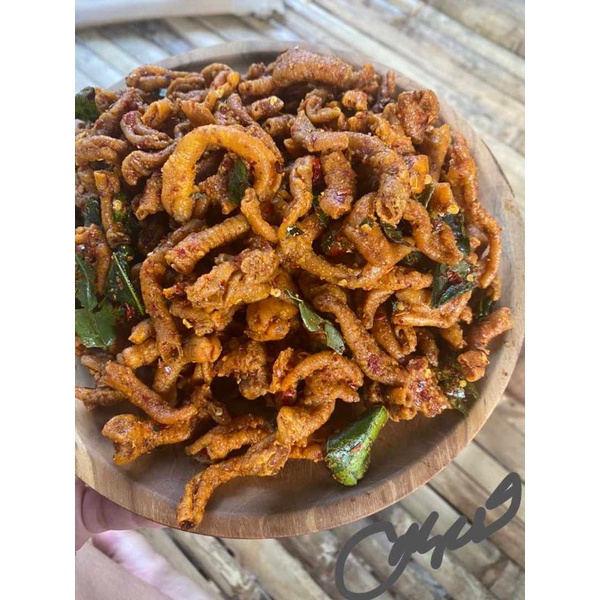 

keripik usus pedas daun jeruk