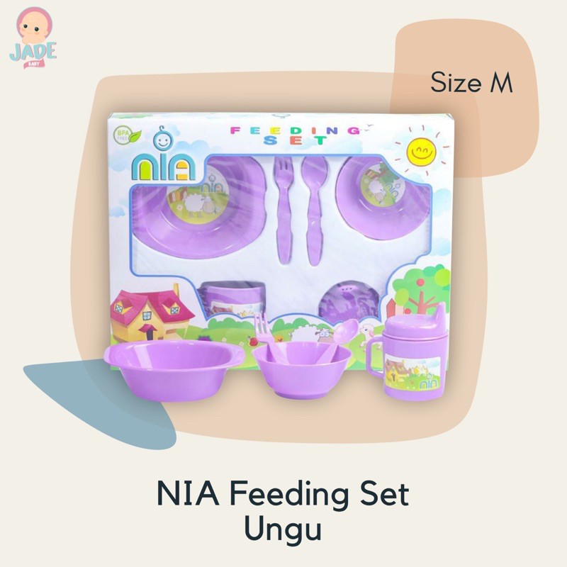 FEEDING SET NIA MEDIUM - SET ALAT MAKAN BAYI NIA MEDIUM