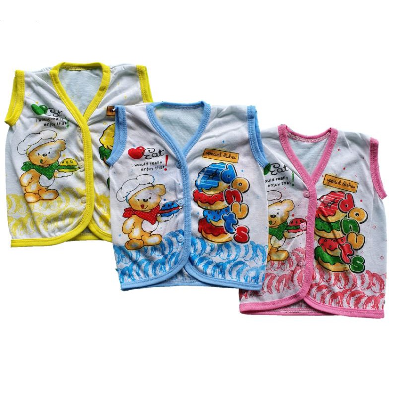 Baju bayi atasan tanpa lengan (12 pcs)