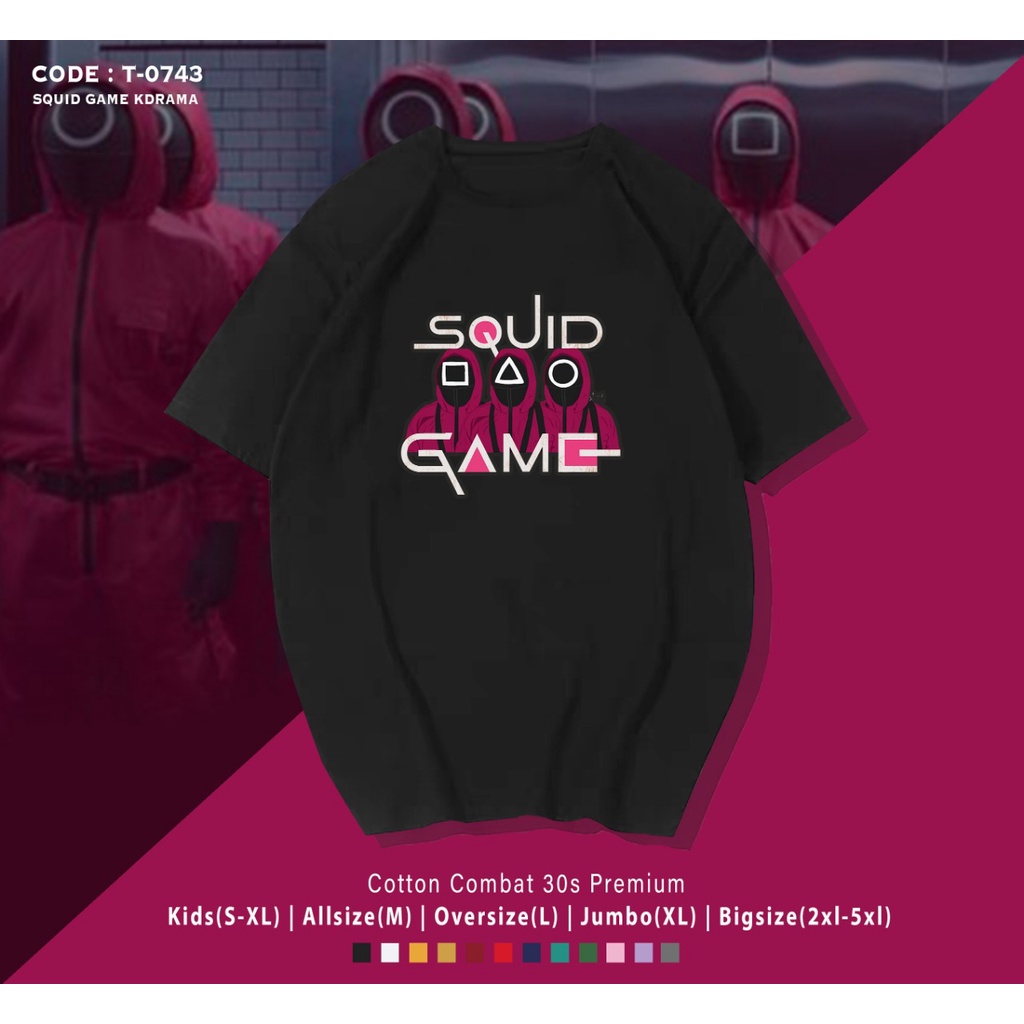 KAOS / T-SHIRT / SQUID GAME / ATASAN WANITA &amp; PRIA / BAJU SANTAI / BAJU REAL PICTURE