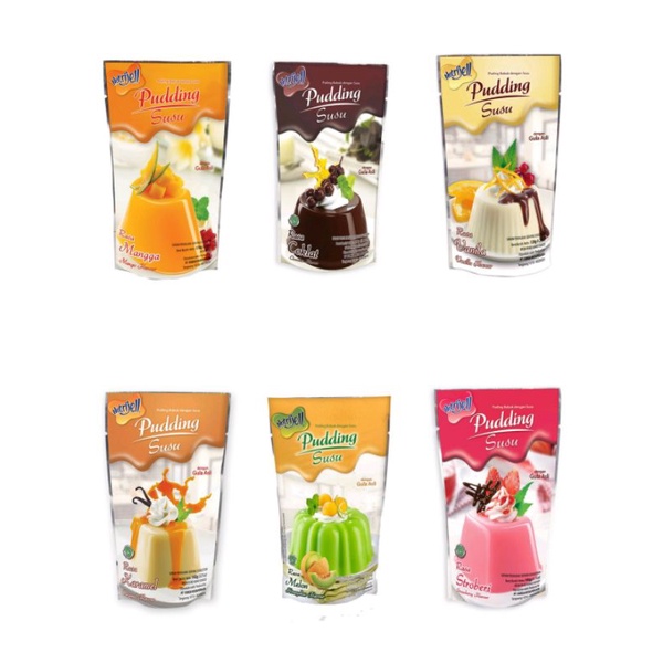 

Nutrijell Pudding Susu Melon / Mangga / Strawberry / Karamel / Vanilla / Cokelat