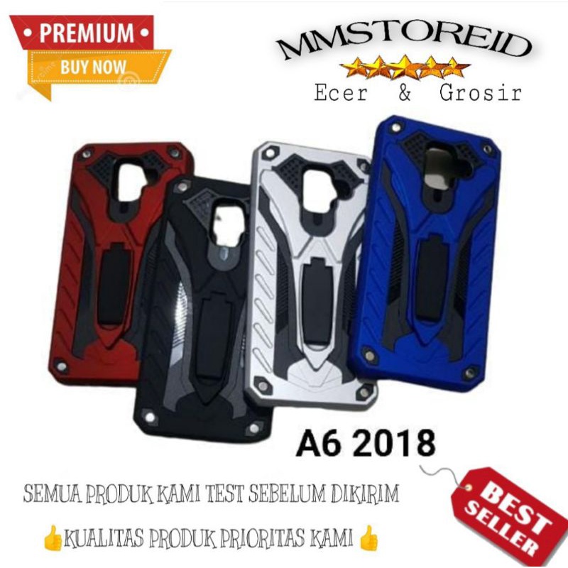 MM - Hard Case Phantom Samsung A6 2018 Series Stand Iron Transformer case Robot kickstand case phant