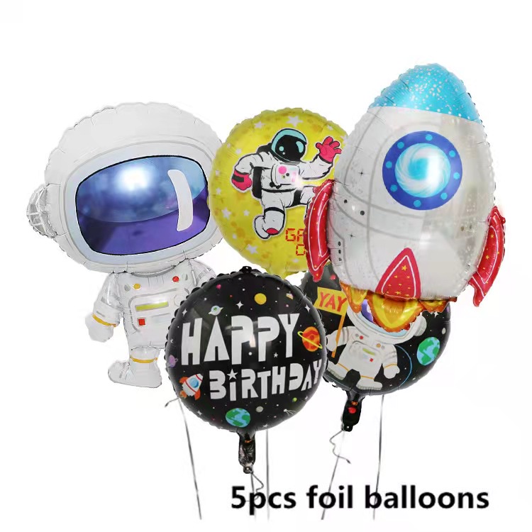 PINK MALL-BALON FOIL ASTRONAUT SPACEMAN BLUE STAR for BOY BIRTHDAY  / ULANG TAHUN ASTRONOT