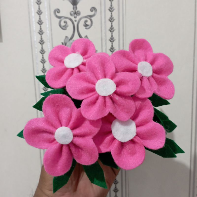 Xaviertaran Bunga Hias Meja Kain Flanel / Bunga Hias Ruang Tamu / Bunga Rak Sudut /Bunga Shabby