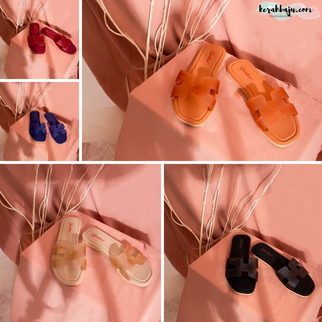 Sandal Slop Wanita Sandal Santai Wanita Import Glanzton 1838 (37-41) Original