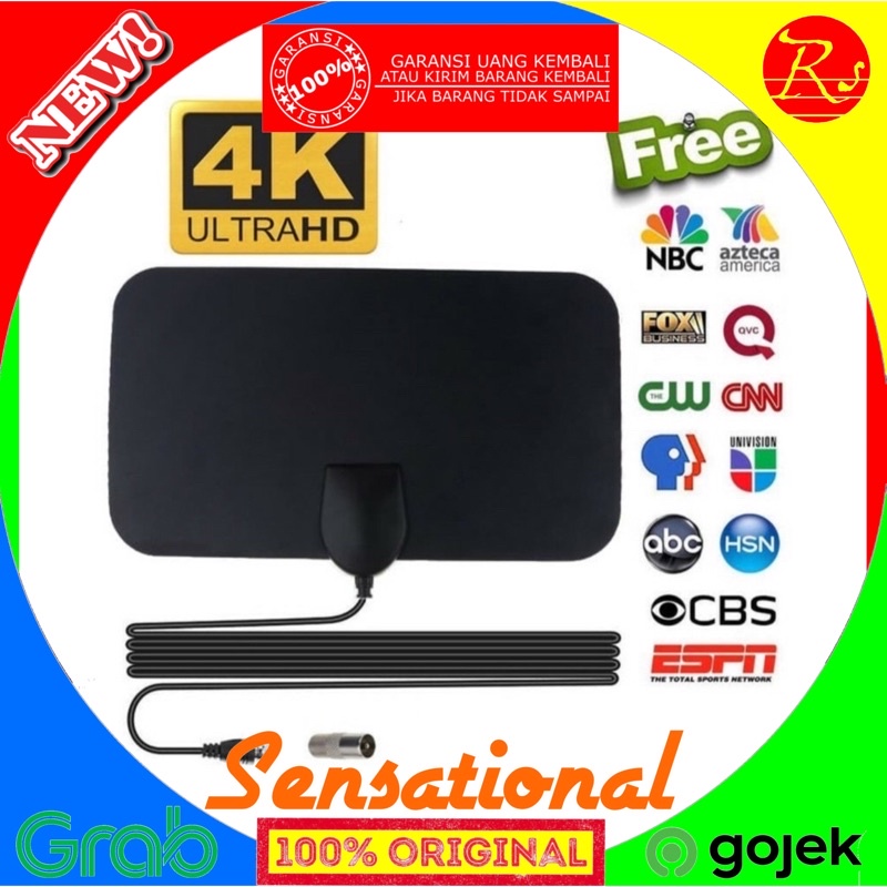 Antena TV Digital Ultra HD DVB-T2 4K High Gain 25dB dijamin original