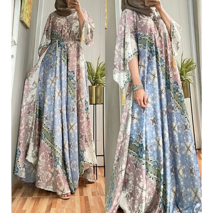 Santika Gown, GOWN WANITA MUSLIM JUMBO CANTIK FIT XXXXL LD 130 BAHAN DIOR SILK PREMIUM TERJUMBO TERMURAH OOTD