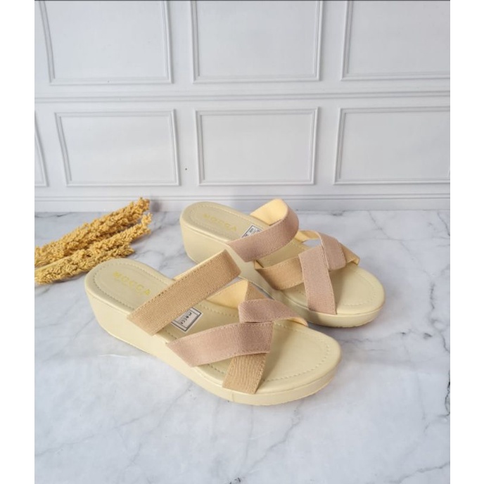 ABBUSHOES DL 61 wedges sandal karet wanita 5cm