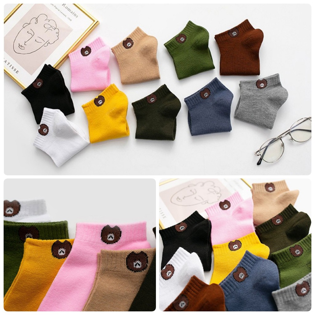 AliMaMa - KAOS KAKI BEAR - Kaus Kaki Perempuan Laki Laki Unisex Mata Kaki Ankle Sock Socks Murah Medan-3
