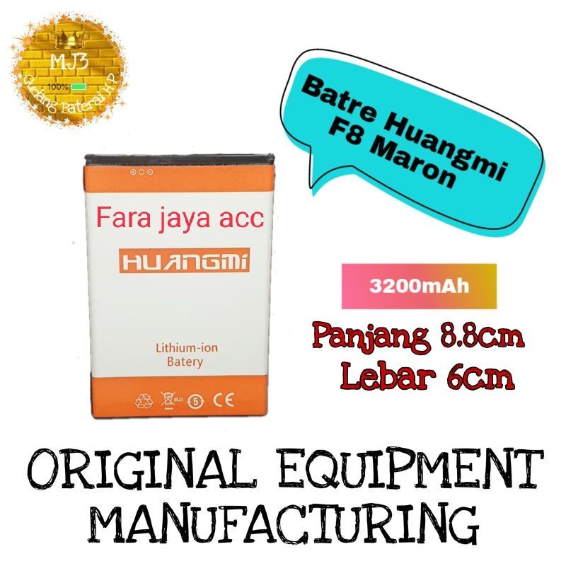 Baterai Battery Huangmi ORIGINAL Huangmi F8 Maron (pjg 8.8 lbr 6cm)