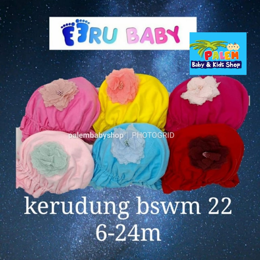 Eeru baby kerudung anak/hijab baby/bayi motif lucu bswm 11/bswm 22