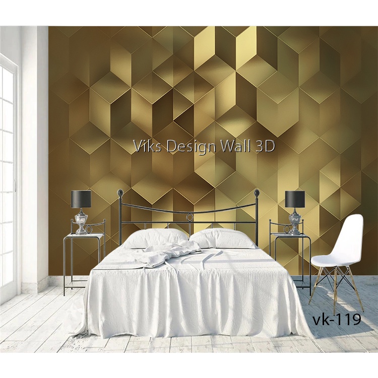 Pusat Cetak Wallpaper Dinding 3d Abstrak Gold, Stiker Dinding Abstrak Emas Kotak