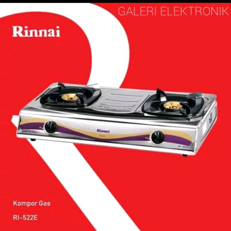 Kompor gas rinnai 2 tungku stainles 522E