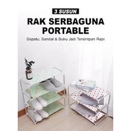 Rak Sepatu 3 Susun Serbaguna Rak Sepatu 3 tingkat Motif