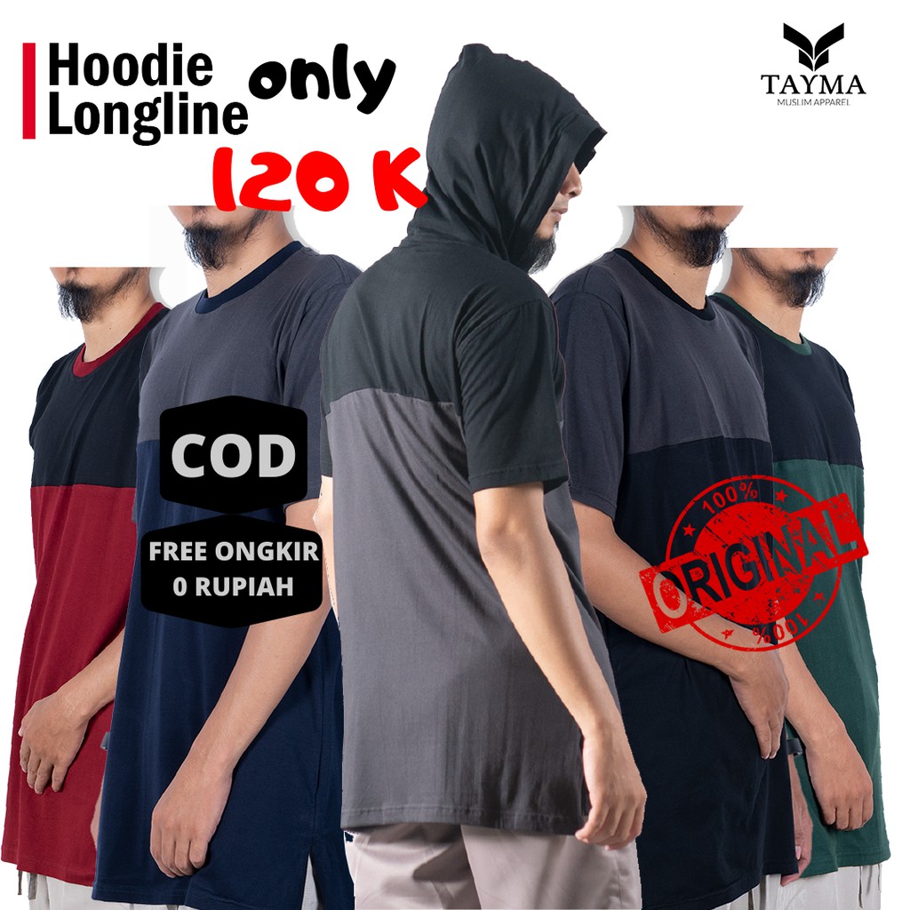 kaos longline hoodie