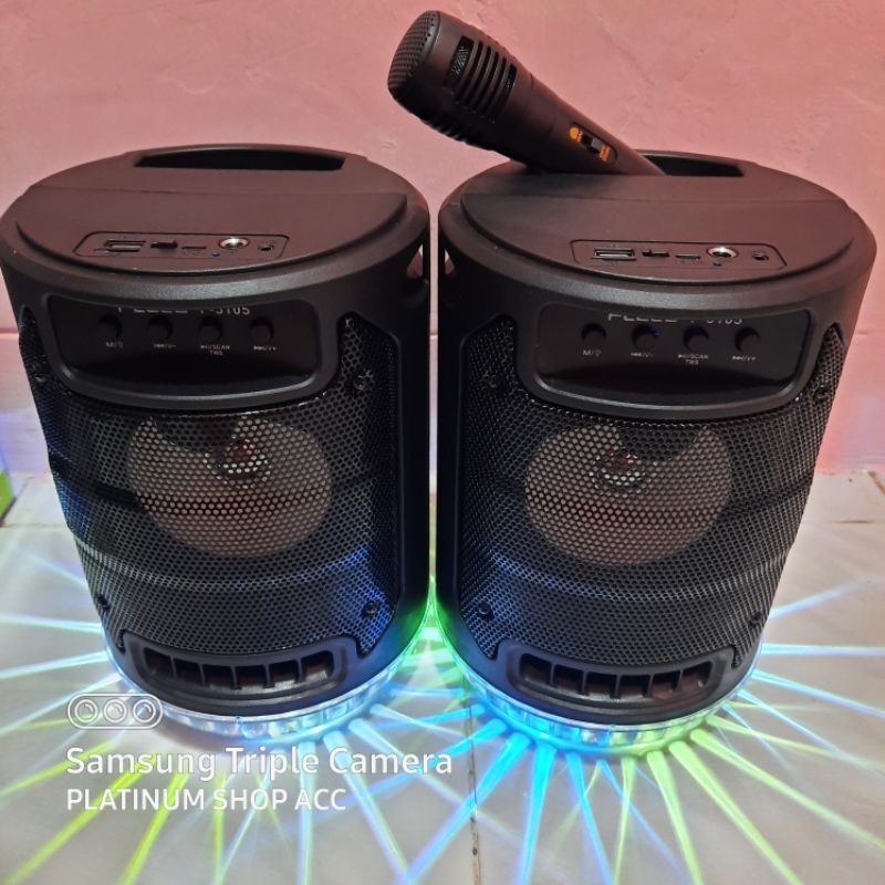 Speaker Wireless Bluetooth Fleco F5105/SQ4001 Gratis Mic Karaoke/Salon Aktif Portable Super bass Radio Fm