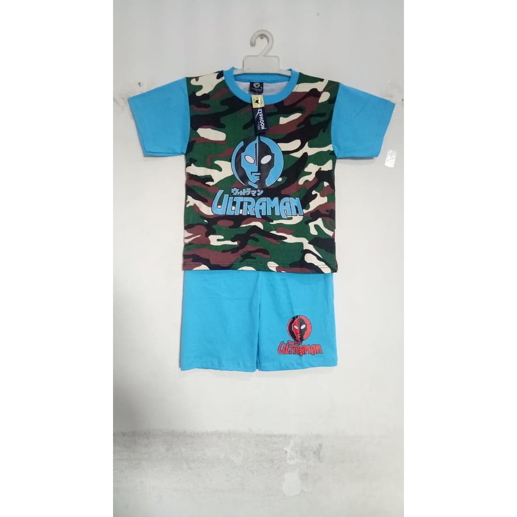 Baju Setelan Anak Laki - Laki Set Celana Motif ultraman Usia Umur 2 3 4 5 6 7 8 9 10 Tahun
