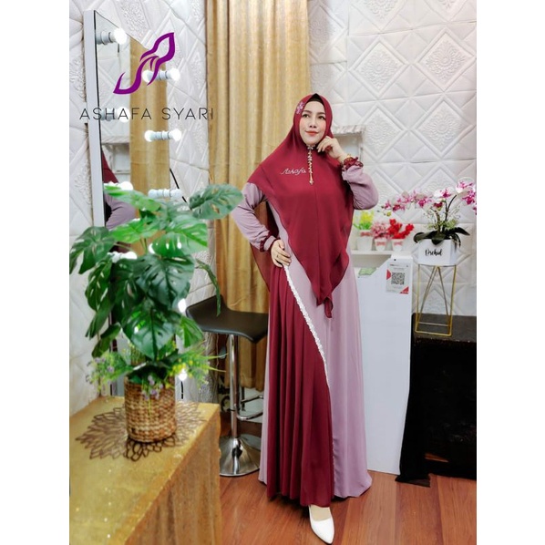 gamis set terbaru akhifa polos vol 2 By Ashafa Syari