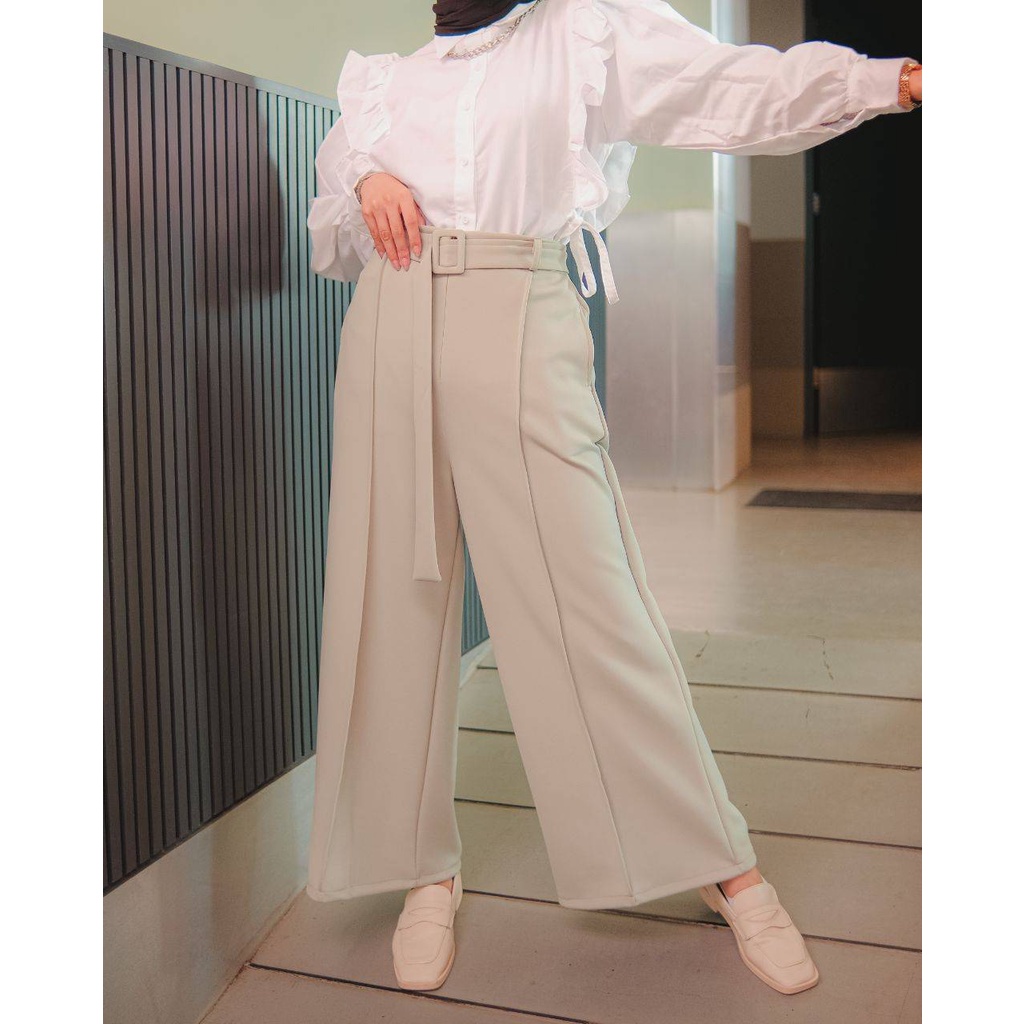 CELANA PANJANG KERJA WANITA FREE BELT - SHIREEN PANTS DEEWIDIY