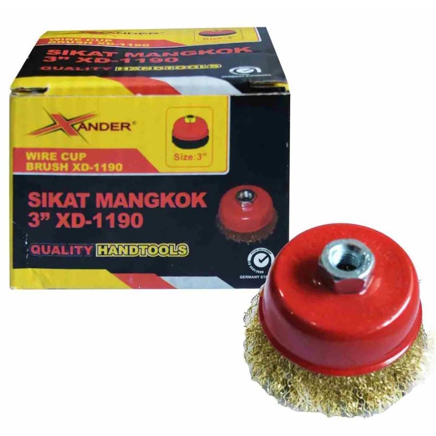 Sikat mangkok kepang 3 inch BENZ cup brush GERMANY 75 mm