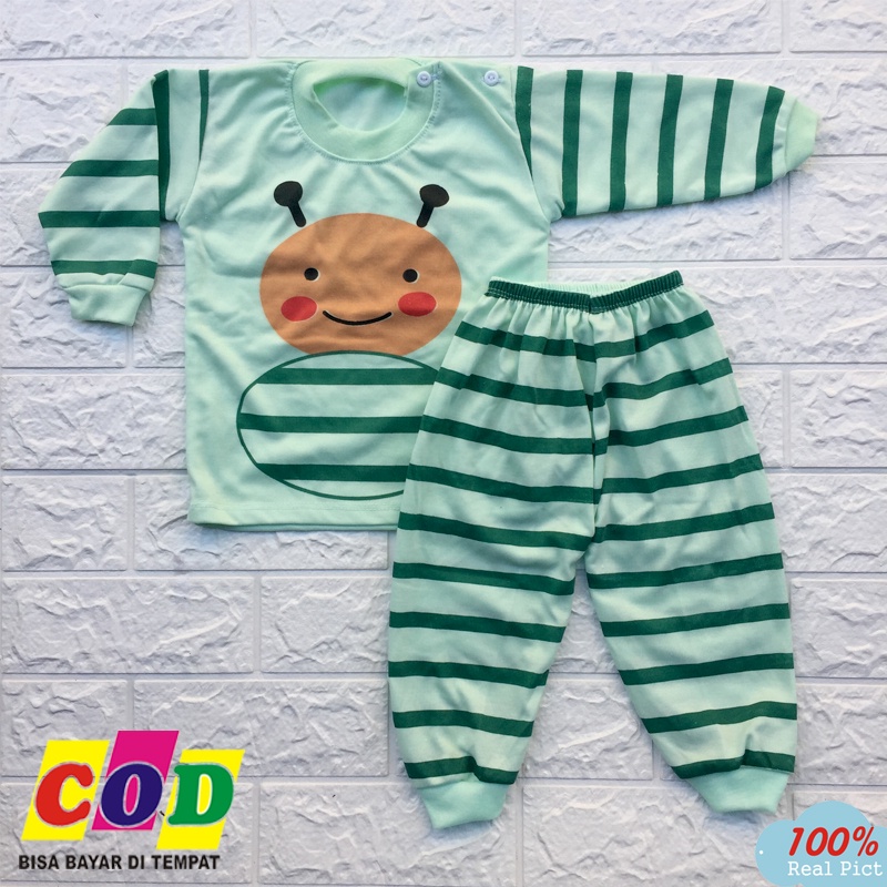 Setelan baju Bayi Lengan Panjang Piyama Bayi Anak Usia 3-12 Bulan Almeera Baby and Kids